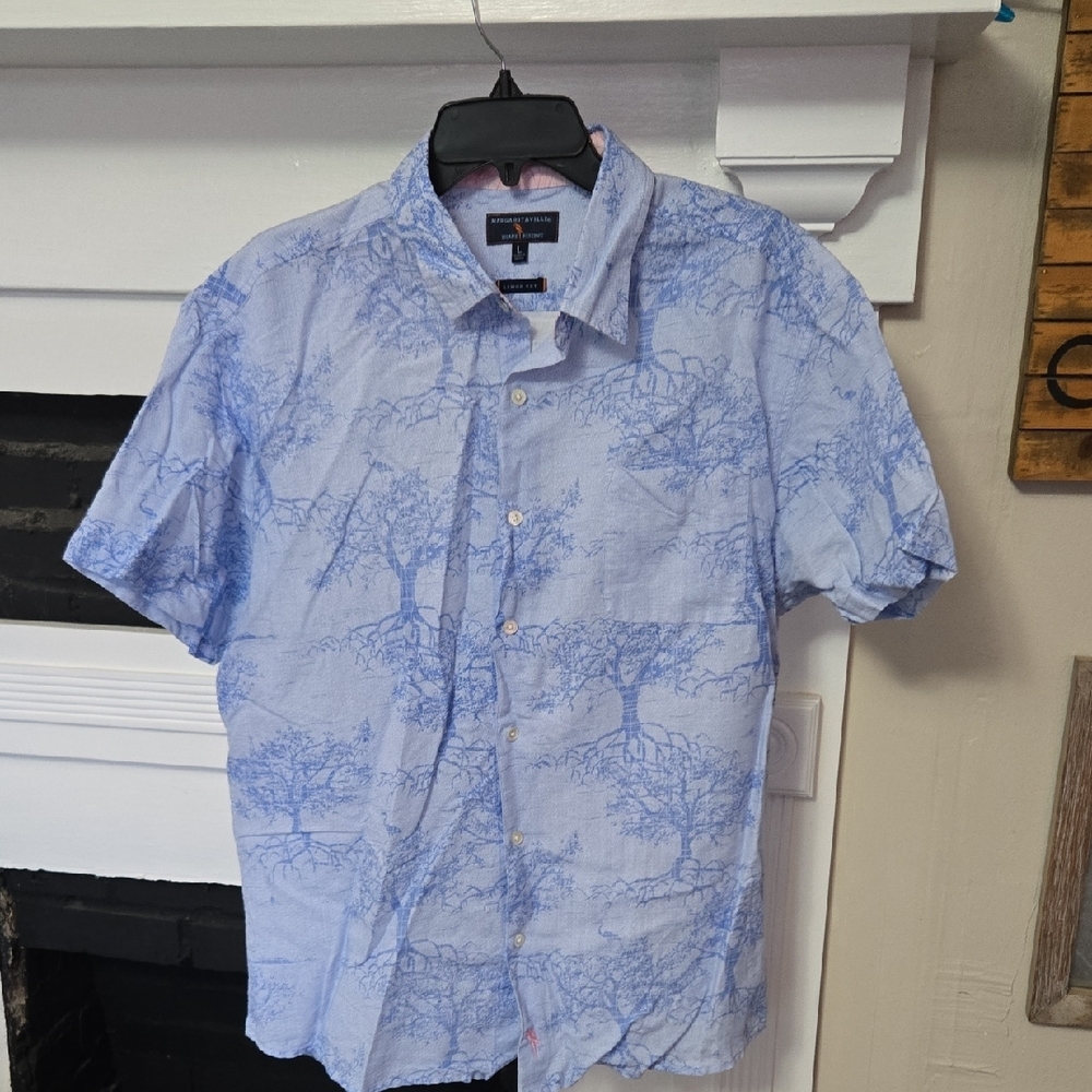 Margaritaville Island Reserve Blue Patterned Men's Shirt